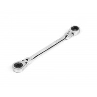 Ключ накидной двусторонний 8х9 мм трещоточный шарнирный хром HORTZ