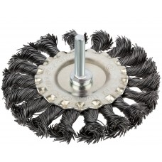 Корщетка дисковая прямая, со шпилькой, стальная витая проволока 100 мм (38474)