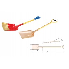 Лопата подборочная совковая с черенком, искробезопасный сплав AlCu 199-1002, HORTZ