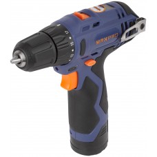 Дрель-Шуруповерт аккумуляторная 12 В; 0-350/0-1300 об/мин; 10 мм; 26 Нм; 2 батареи (Li-Ion) х1,3 Ач; 17+1; 1 ч.; регулировка оборотов MAX-PRO 85026