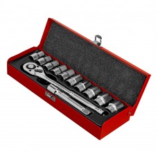 Набор торцевых головок, 1/2, головки 10 - 24 мм, с трещот. ключом, 12 предметов Matrix