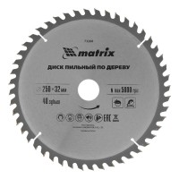 Пильный диск по дереву, 250 х 32 мм, 48 зубьев Matrix Professional (73266)