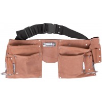 Пояс для инструмента двойной, кожа, 11 отделений, 2 петли для инструмента