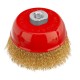 Щетка для УШМ, 100 мм, М14, чашка, латунированная витая проволока Matrix (74605)