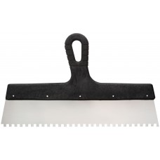 Шпатель зубчатый, 6х6 мм, нержавеющая сталь, пластиковая ручка, 350 мм (30-2356)