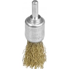 Щетка кистевая для дрели 17 мм, витая стальная латунированная проволока 0.3 мм STAYER 35113-17