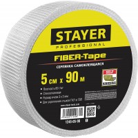 Серпянка самоклеящаяся FIBER-Tape, 5 см х 90 м, 3 х 3 мм STAYER Professional 1246-05-90_z01