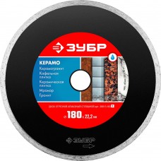 Диск алмазный сплошной Керамо-22 d 180 мм, 22.2 мм, 5 x 2.2 мм ЗУБР 36615-180_z01
