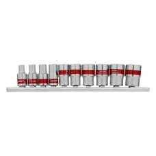 Набор универсальных торцевых головок 1/4, Spline, CrV, 4-13мм, 10 штук Matrix