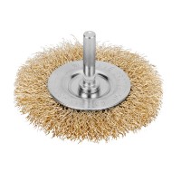 Щетка для дрели, 75 мм, плоская со шпилькой, латунированная витая проволока Matrix (74448)