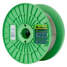 Трос металлополимерный прозрачный ПР-5.0, толщина 5.0 мм, катушка 50 метров Сибртех (47639)