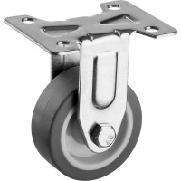 Колесо термопластичное неповоротное d 50 мм, г/п 40 кг, резина/полипропилен ЗУБР Профессионал 30946-50-F