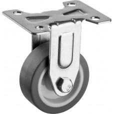 Колесо термопластичное неповоротное d 50 мм, г/п 40 кг, резина/полипропилен ЗУБР Профессионал 30946-50-F