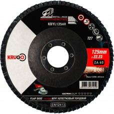 Круг лепестковый торцевой КЛТ KRUGO 125х22мм Р60 KBYL12560
