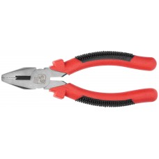 Плоскогубцы комбинированные Стандарт красно-черные пластиковые ручки, полированная сталь 165 мм (48165)
