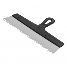 Шпатель из нержавеющей стали, 350 мм, зуб 6 х 6 мм, пластмассовая ручка Сибртех (85468)