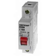 Автоматический выключатель 1P, 50А, C, 4.5кА СВЕТОЗАР 49060-50-C