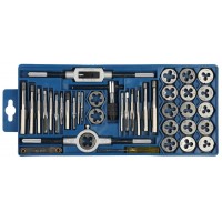 Набор метчиков и плашек 40 предм. сталь 9ХС в пластиковом боксе ЗУБР 2810-H40