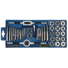 Набор метчиков и плашек 40 предм. сталь 9ХС в пластиковом боксе ЗУБР 2810-H40