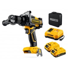 Дрель-шуруповерт бесщеточная 20 В, 165 Н·м, 2 АКБ LMS (2 А·ч), сумка STEHER CB-165-22