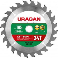 Диск пильный по дереву Optima URAGAN 165х20/16 мм 24Т 36801-165-20-24_z01  