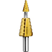 Сверло ступенчатое составное 4–22 мм, 10 ступеней, покрытие NiT ЗУБР 29673-4-22