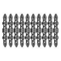 Бита двухсторонняя, PH2-PZ2 х 45 мм, сталь S2, 10 шт. Denzel (11675)