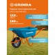 GRINDA GP-21, ударопрочный пластиковый кузов, 110 л, 180 кг, одноколесная, пневматическое колесо, тачка садовая PROLine (422408)