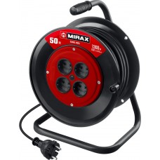 Удлинитель на катушке 2 х 0.75 мм? 50 м ПВС 1300 Вт MIRAX 55052-50