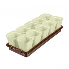 Набор для рассады, поддон 380х155х40 мм, 10 горшочков по 250 мл с выдвижным дном Palisad (643449)