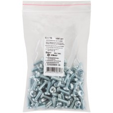 Винт с полуцилиндрич. головкой с полной резьбой оцинков. DIN 7985 5х16 100 шт Фасовка (27717-0)