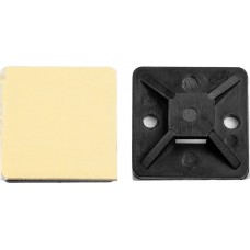 Площадка самоклеющаяся под хомут-стяжку 25 х 25 мм, нейлон, 100 шт, черная ЗУБР ПХС 30917-25