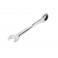 Ключ комбинированный трещоточный удлиненный 22х22 мм с изогнутой рукояткой хром HORTZ