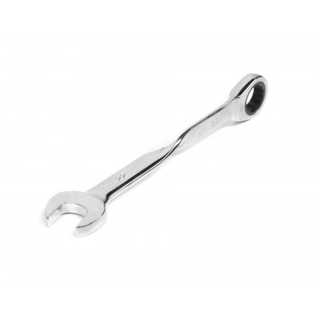 Ключ комбинированный трещоточный удлиненный 22х22 мм с изогнутой рукояткой хром HORTZ