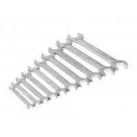 Набор ключей гаечных рожковых 10 шт. 6-30 сатин финиш в клипсе HORTZ