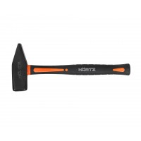 Молоток слесарный 2.0 (кг) квадратный боек с фиберглассовой обрезиненной рукояткой HORTZ