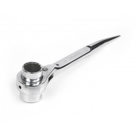 Ключ коликовый торцевой трещоточный 24х27 хром HORTZ