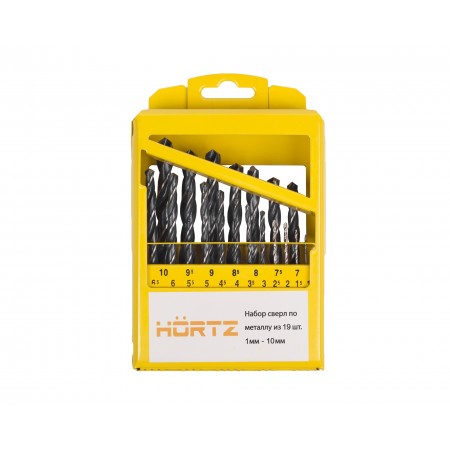 Набор сверл по металлу 1-10 мм из 19 шт.