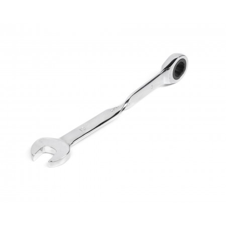Ключ комбинированный трещоточный удлиненный 13х13 мм с изогнутой рукояткой хром HORTZ