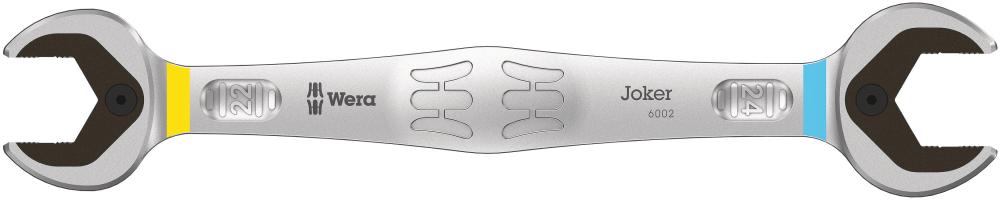 Ключ гаечный рожковый двусторонний 22 x 24 x 260 мм угол возврата 30° фиксирующая металлическая пластина Joker серия 6002 Wera WE-020261