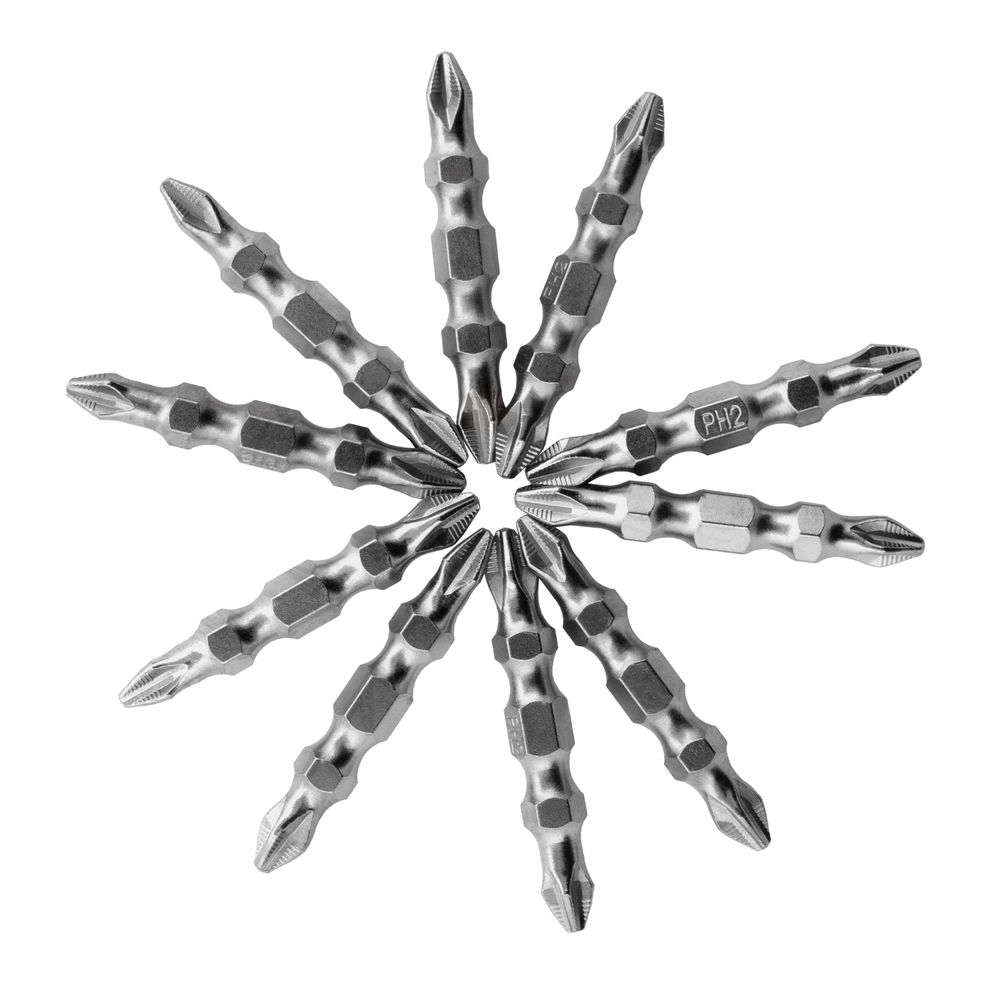 Бита двухсторонняя, PH2-PH2 х 45 мм, сталь S2, 10 шт. Gross (11209)