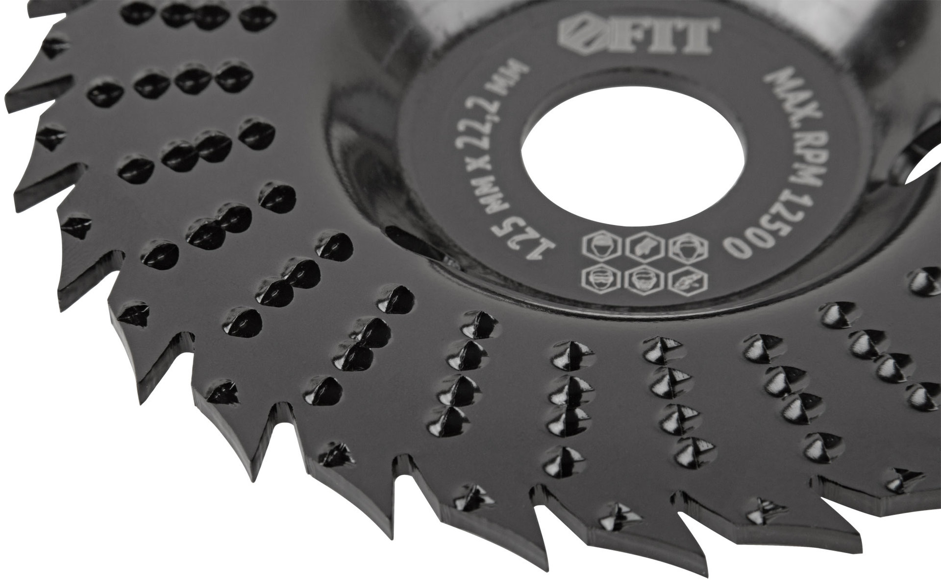 Диск-фреза обдирочный по дереву, плоский, посадочный диаметр 22,2 мм, 125 мм, грубая насечка (39529)