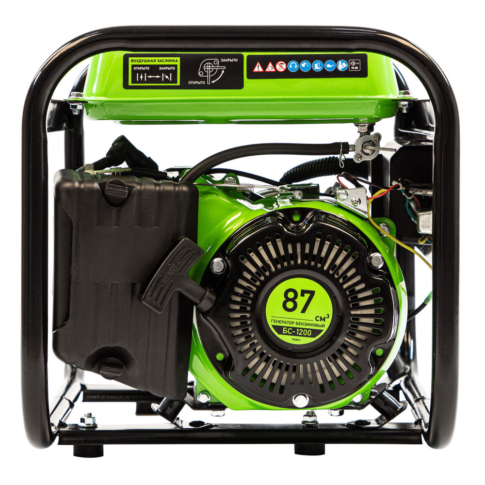 Генератор бензиновый БС-1200, 1 кВт, 230 В, четырехтактный, 5.5 л, ручной стартер Сибртех (94541)
