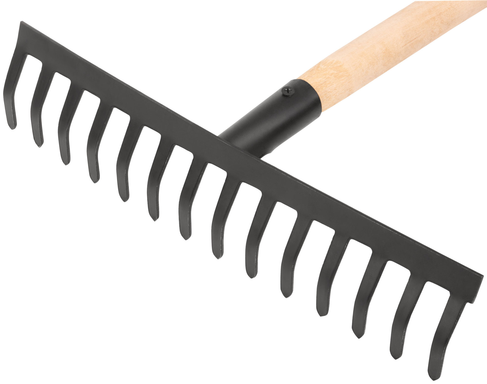 Грабли, прямой зуб, 14 зубьев, с деревянным черенком (76962)