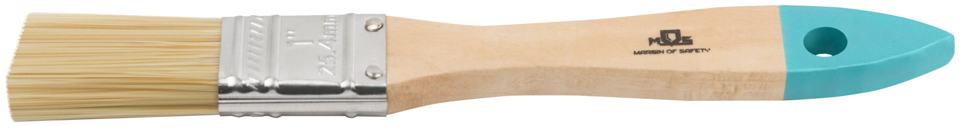 Кисть флейцевая, натур. cветлая щетина, деревянная ручка 1 (25 мм) (00703М)