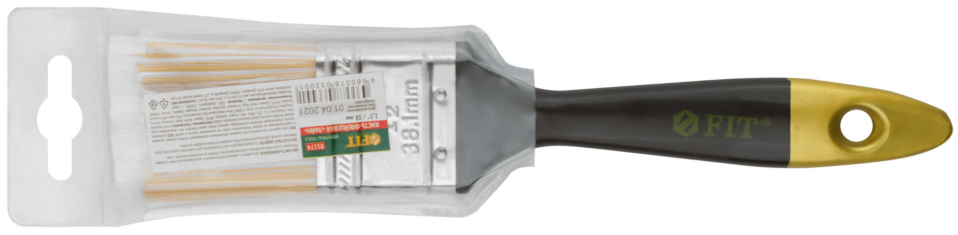 Кисть флейцевая Лайн, искусственная щетина, пластиковая ручка 1,5 (38 мм) (01174)