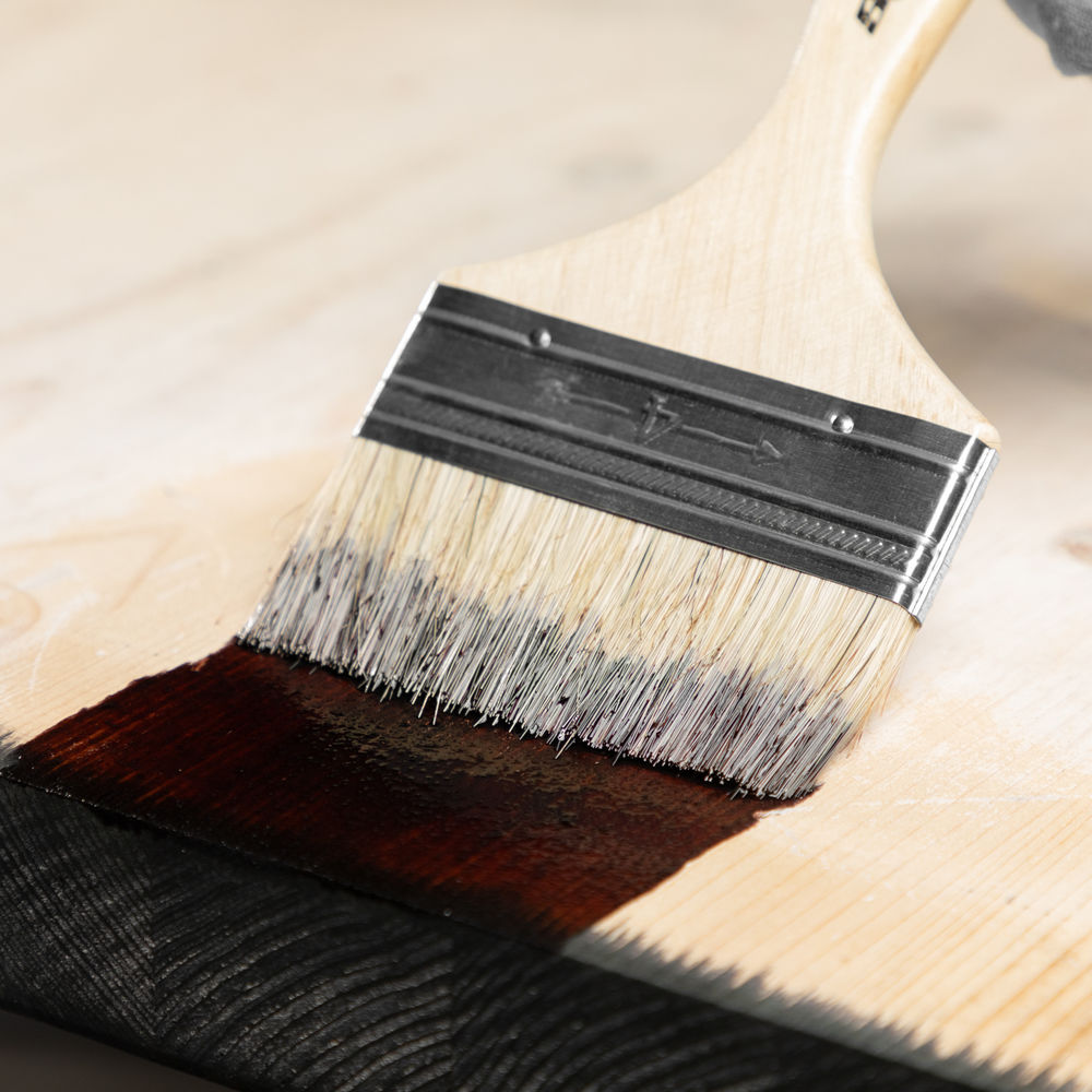 Кисть плоская Slimline 4 (100 мм) натуральная щетина, деревянная ручка Sparta (824455)