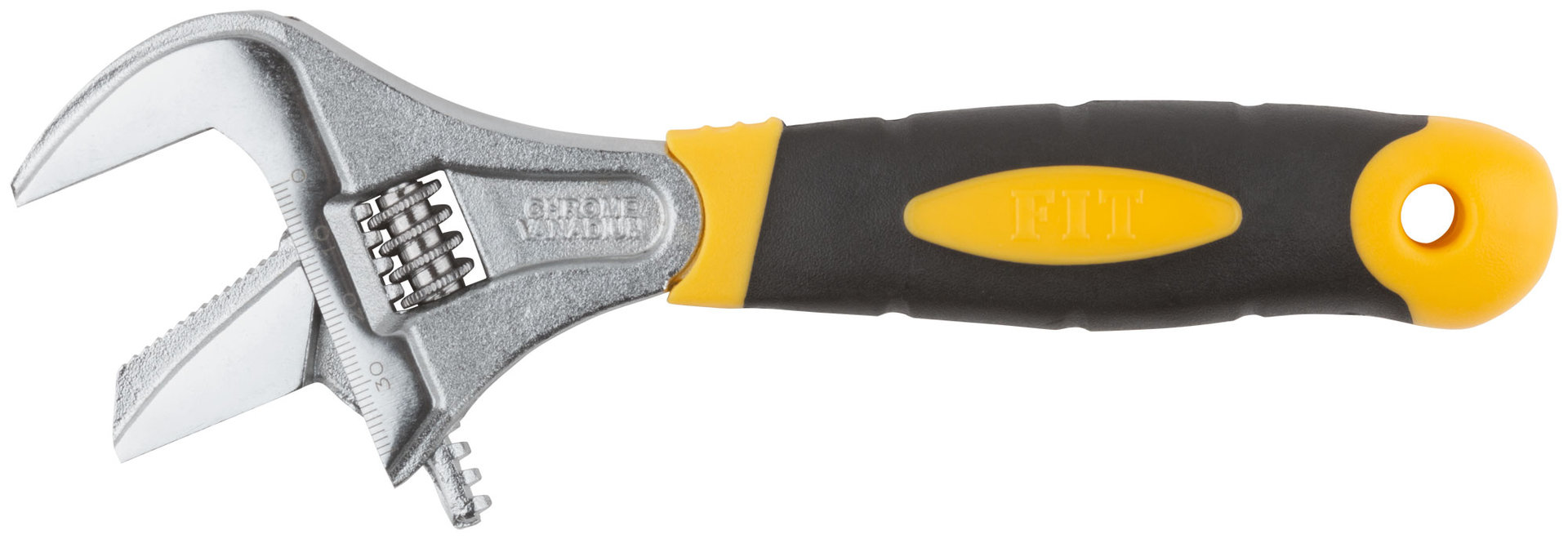 Ключ разводной Техно CrV, узкие + переставная губки, шкала, увеличен.захват, прорезин.ручка 200 мм ( 40 мм )