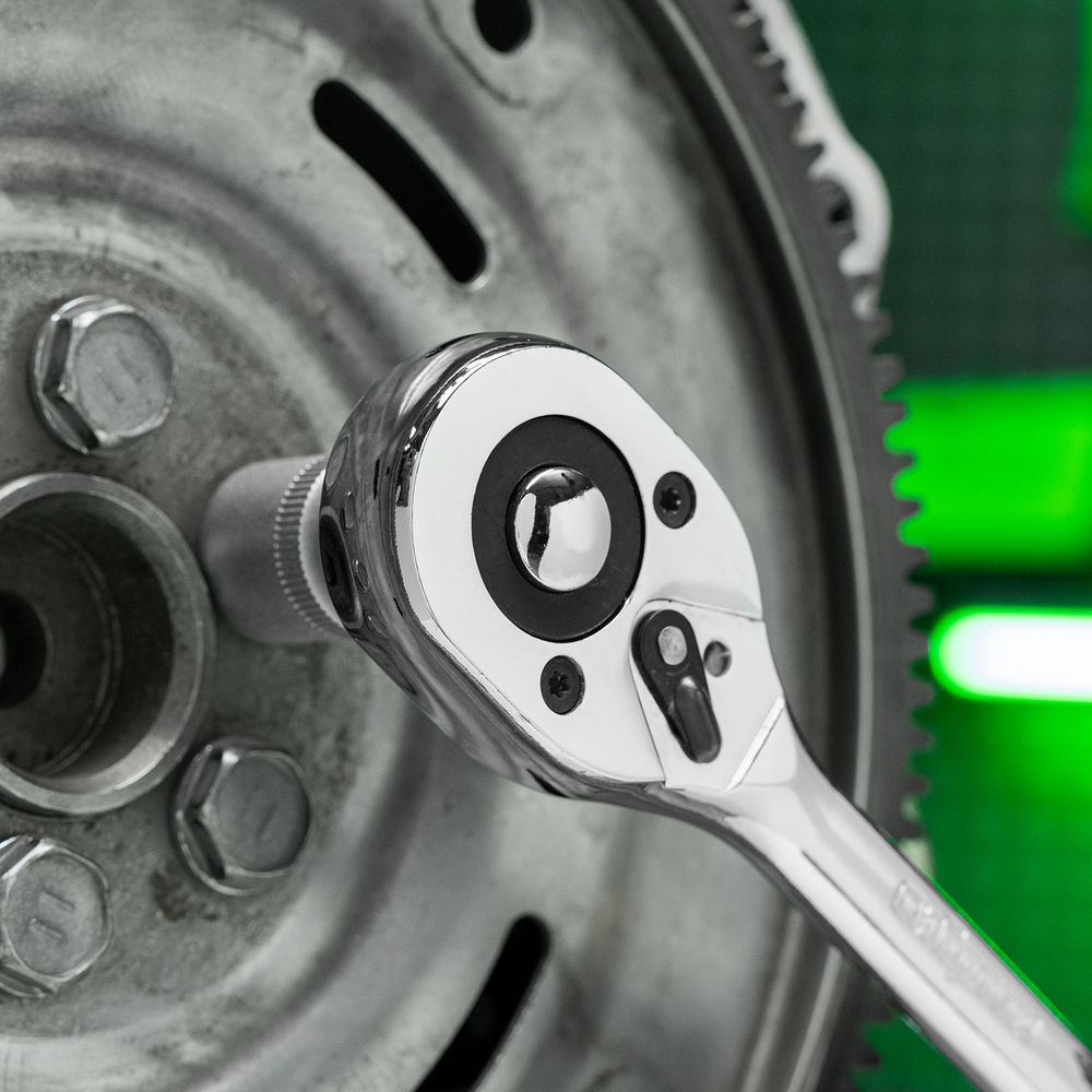 Ключ-трещотка 1/2, 45 зубьев, с быстрым сбросом, CrV, хром Сибртех