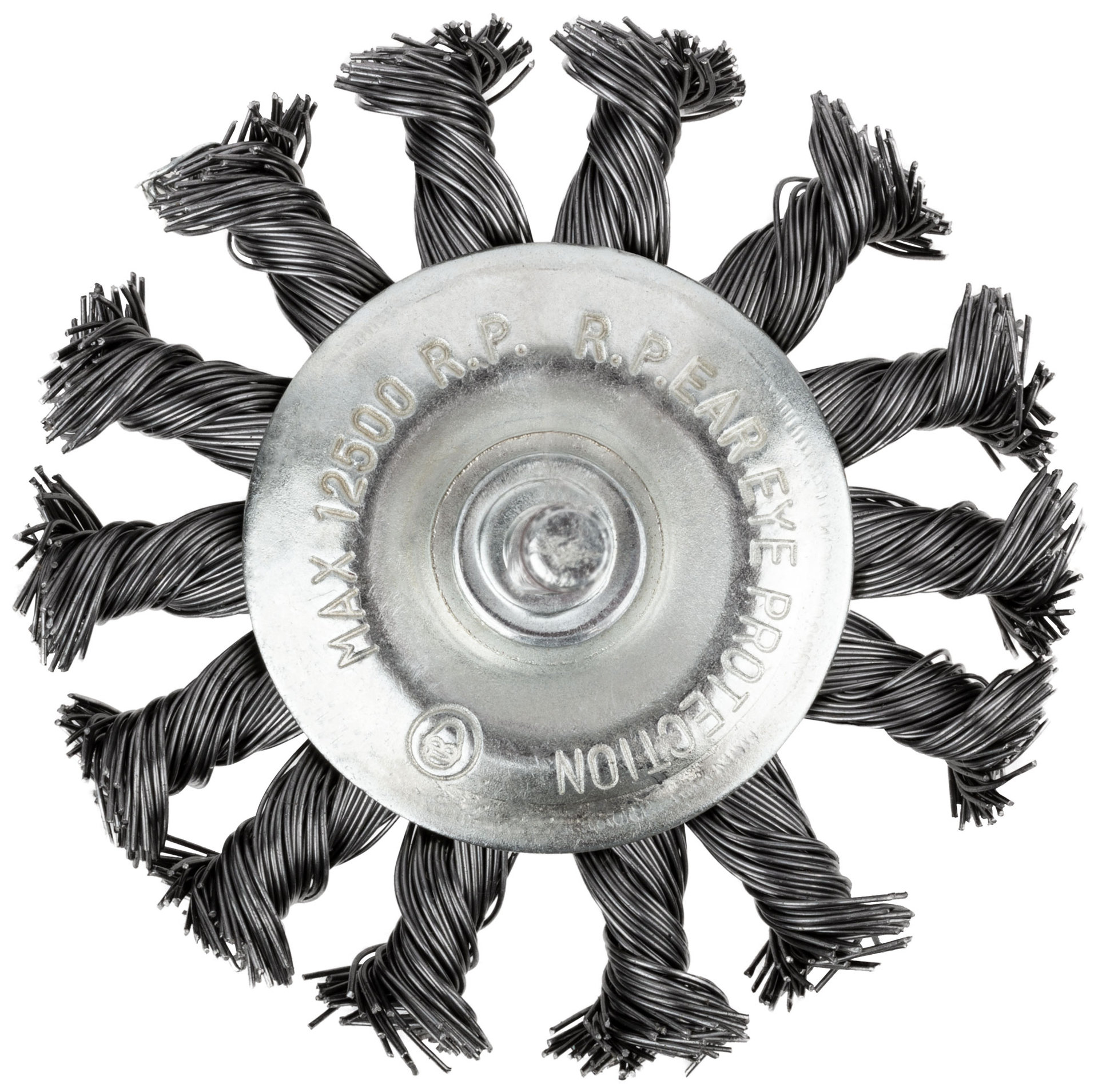 Корщетка дисковая прямая, со шпилькой, стальная витая проволока 75 мм (38473)